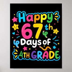 Poster Joyeux 67e jour de 4e année Mémo scolaire 67 enfan