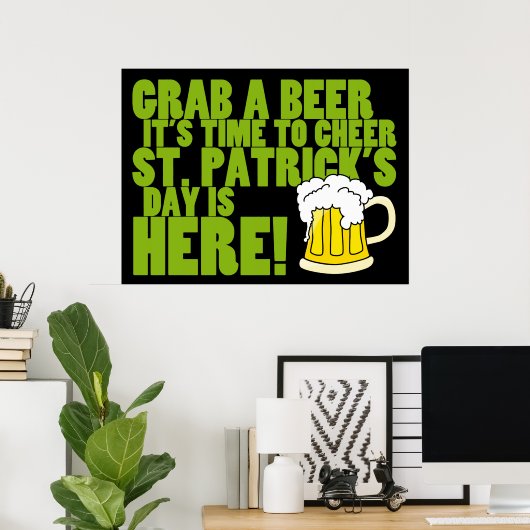 Poster Joyeux à la Saint Patrick's Day (Bureau à domicile)