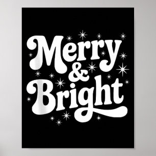 Poster Joyeux & Lumineux Noël Rétro Groovy Fêtes
