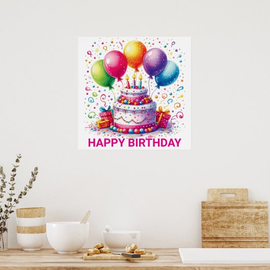 Poster Joyeux anniversaire (Cuisine)