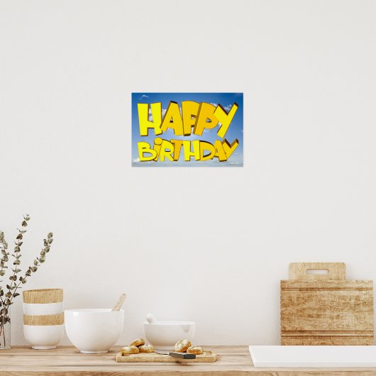 Poster Joyeux anniversaire (Cuisine)