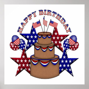 Poster Joyeux anniversaire 4 juillet
