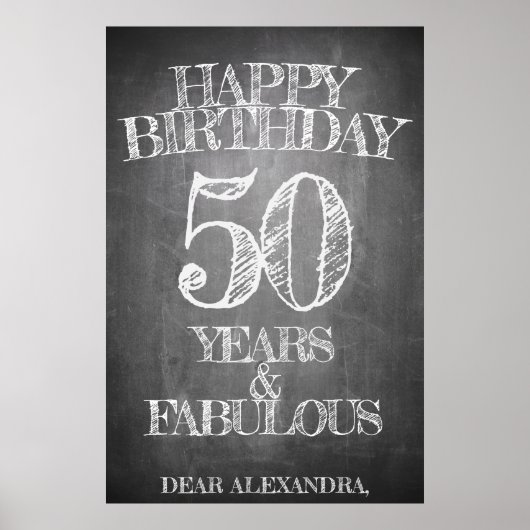 Poster Joyeux anniversaire - 50 ans et fabuleux (Devant)