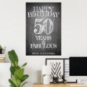 Poster Joyeux Anniversaire - 50 Ans & Fabuleux (Bureau à domicile)