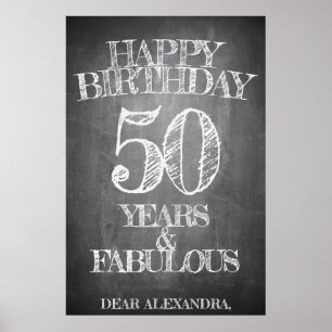 Poster Joyeux Anniversaire - 50 Ans & Fabuleux