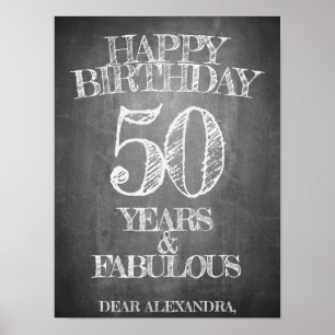 Poster Joyeux Anniversaire - 50 Ans & Fabuleux
