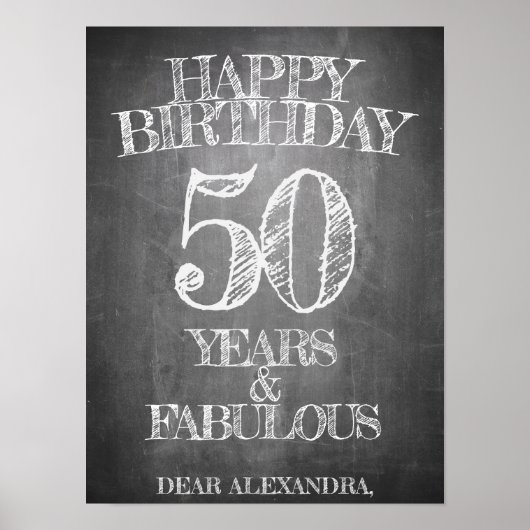 Poster Joyeux Anniversaire - 50 Ans & Fabuleux (Devant)