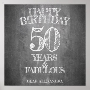 Poster Joyeux Anniversaire - 50 Ans & Fabuleux