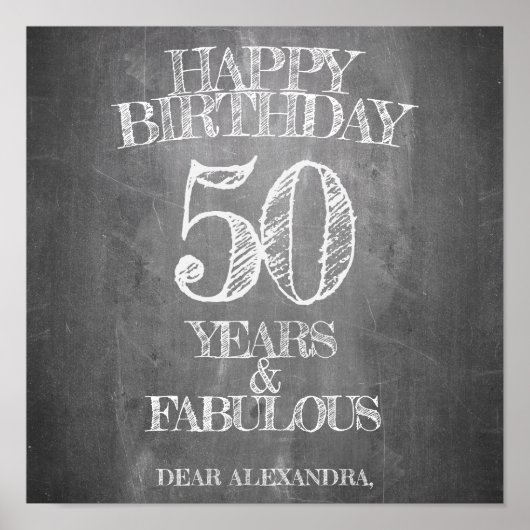 Poster Joyeux Anniversaire - 50 Ans & Fabuleux (Devant)