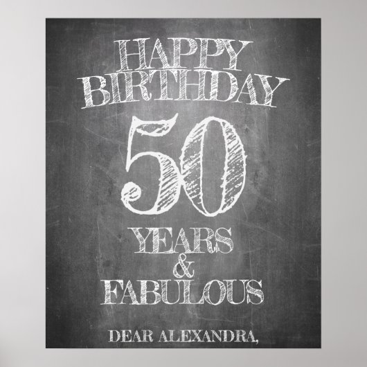 Poster Joyeux Anniversaire - 50 Ans & Fabuleux (Devant)
