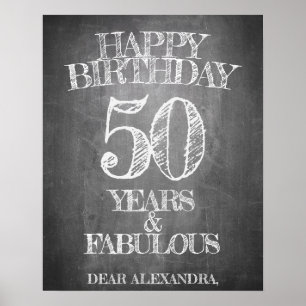 Poster Joyeux Anniversaire - 50 Ans & Fabuleux