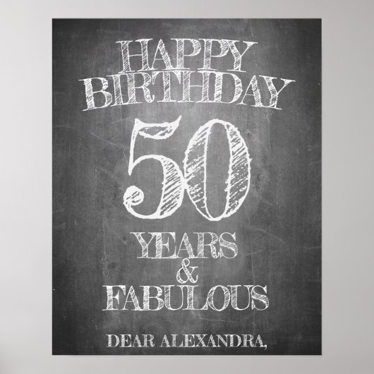 Poster Joyeux Anniversaire - 50 Ans & Fabuleux (Devant)