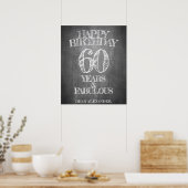 Poster Joyeux anniversaire - 60 ans & Fabuleux en chalkbo (Cuisine)