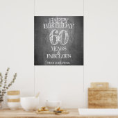 Poster Joyeux Anniversaire - 60 Ans & Fabuleux sur tablea (Cuisine)