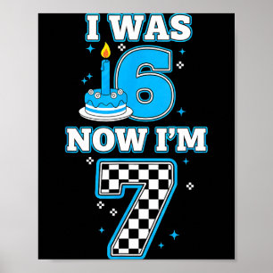 Poster Joyeux anniversaire 7 ans j'avais 6 ans maintenant