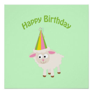 Poster Joyeux anniversaire agneau