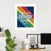 Poster Joyeux anniversaire - Ajouter année et nom avec de (Bureau à domicile)
