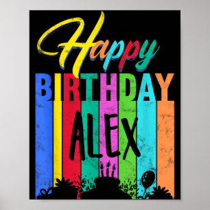 Poster Joyeux Anniversaire Alex Cadeau Personnalisé Nom P