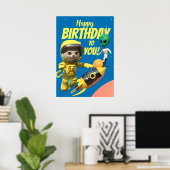 Poster Joyeux anniversaire Astronaut et Alien Fun (Bureau à domicile)