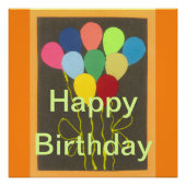 Poster Joyeux Anniversaire Bonne journée et meilleure nui (Devant)