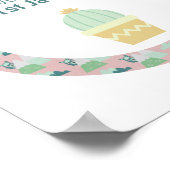 Poster Joyeux Anniversaire Cactus Llama classe ou maison (Coin)