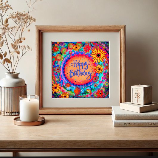 Poster Joyeux Anniversaire Célébrer Colorful Fun Inspiriv