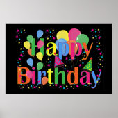 Poster Joyeux anniversaire, coloré et festif, (Devant)