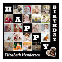 Joyeux anniversaire Custom 21 Photo Collage Cadeau