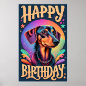 Poster Joyeux anniversaire Dachshund (Devant)