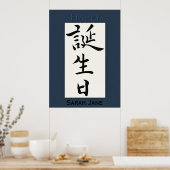 Poster Joyeux anniversaire en japonais (Cuisine)