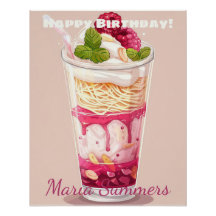 Joyeux Anniversaire Falooda Glace Kawaii Cartoon
