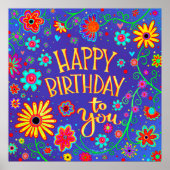 Poster Joyeux Anniversaire Fun School Floral Cute Inspiri (Devant)