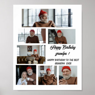 Poster Joyeux anniversaire, grand-père ! Tu es le meilleu