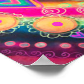 Poster Joyeux Anniversaire Jaune Fun Inspirivity coloré (Coin)