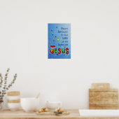 Poster Joyeux anniversaire Jésus (Noël des enfants) (Cuisine)