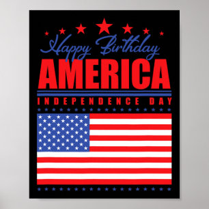 Poster Joyeux anniversaire Jour de l'indépendance de l'Am
