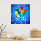 Poster Joyeux anniversaire...l'heure de la fête ! Arrondi (Cuisine)