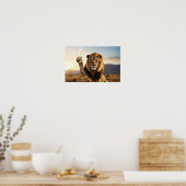 Poster Joyeux Anniversaire Lion - Félicitations - (Cuisine)