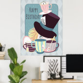 Poster Joyeux anniversaire Mad Hatter Tea Party (Bureau à domicile)
