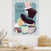 Poster Joyeux anniversaire Mad Hatter Tea Party (Cuisine)