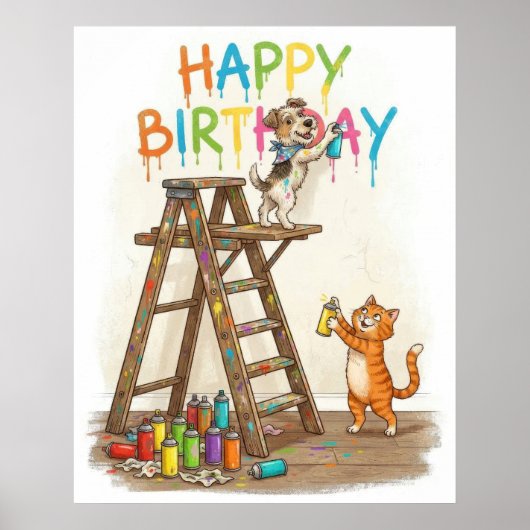 Poster Joyeux anniversaire mignon (Devant)