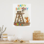 Poster Joyeux anniversaire mignon (Cuisine)