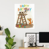 Poster Joyeux anniversaire mignon (Bureau à domicile)