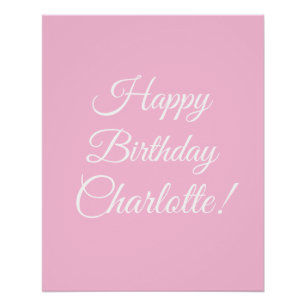 Poster Joyeux Anniversaire nom en écriture personnalisée 