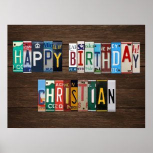 Poster Joyeux Anniversaire Personnalisé Plaque de Lettrag