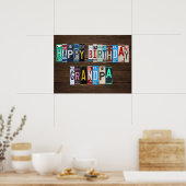 Poster Joyeux Anniversaire personnalisé Plaque de licence (Cuisine)