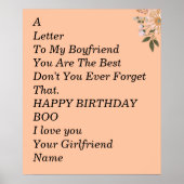 Poster Joyeux anniversaire petit ami (Devant)