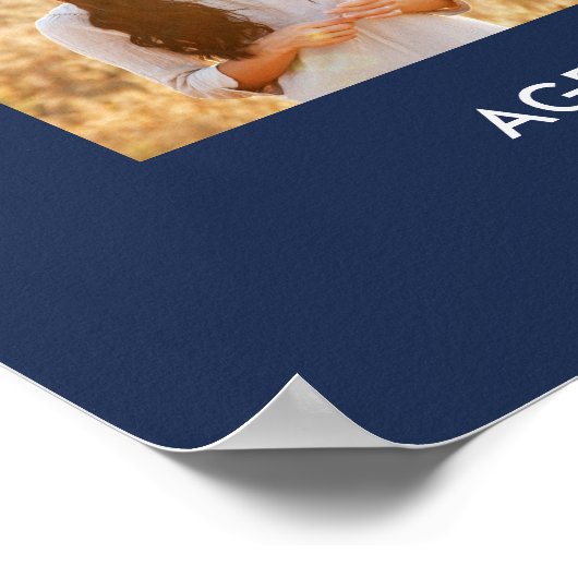 Poster Joyeux Anniversaire Photo Collage Marine Bleu et B (Coin)