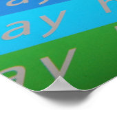 Poster Joyeux anniversaire rayures colorées (Coin)