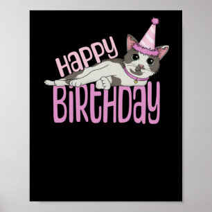 Poster Joyeux anniversaire - rose